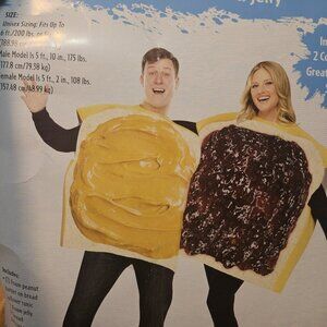Fun World 130924 Costumes Peanut Butter And Jelly Couples Costume Set Halloween